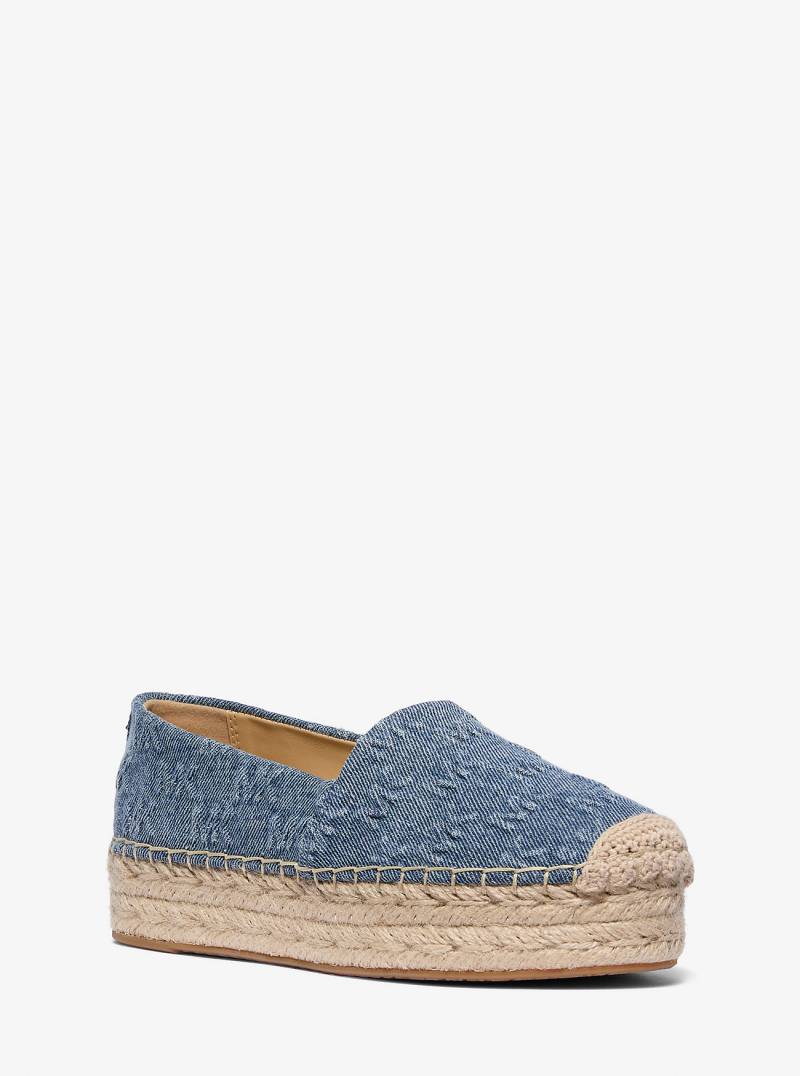 MK Plateau-Espadrille Lynn Aus Denim Mit Logoprägung - Blau - Michael Kors von MICHAEL Michael Kors