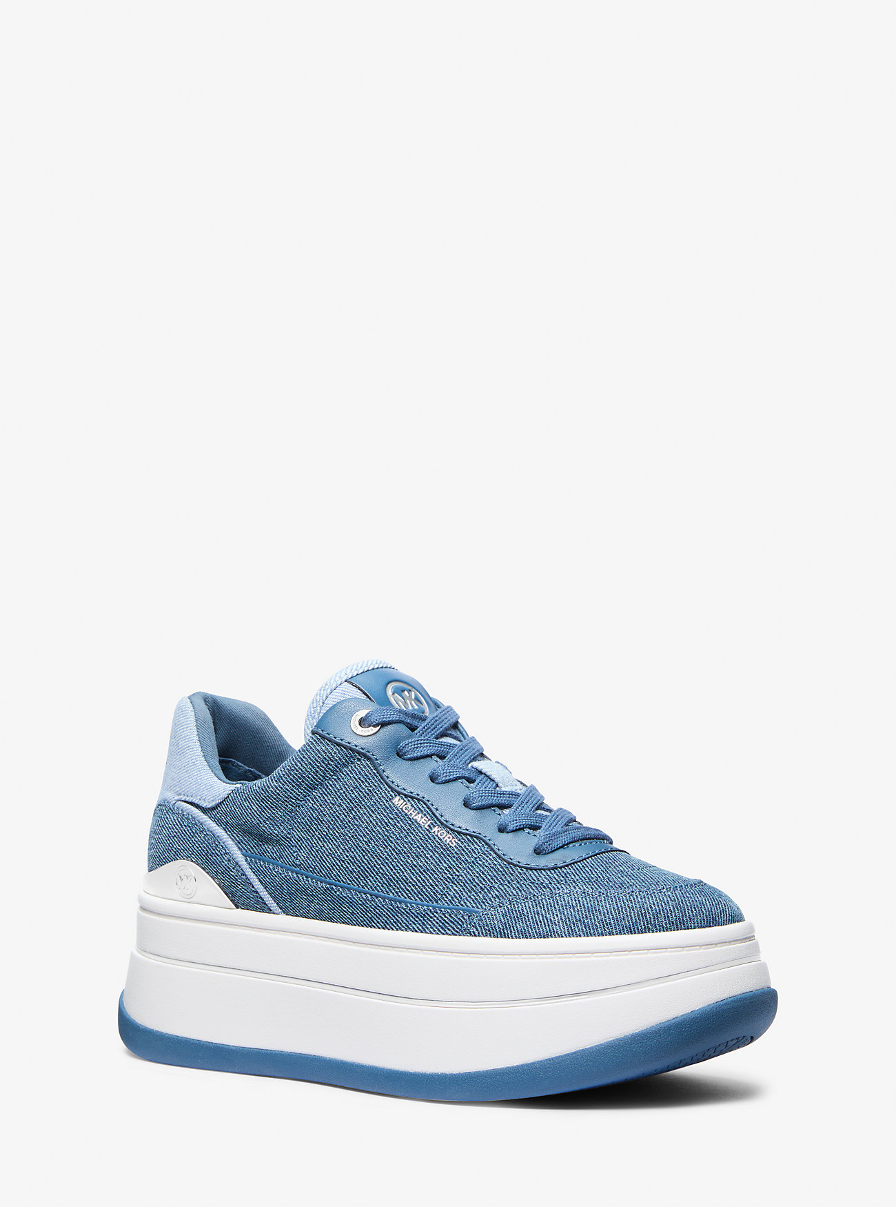 MK Plateau-Sneaker Hayes Aus Zweifarbigem Denim - Blau - Michael Kors MK Plateau-Sneaker Hayes Aus Zweifarbigem Denim - Blau - Michael Kors von MICHAEL Michael Kors