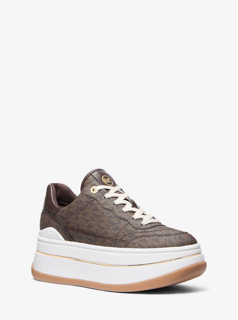 MK Plateau-Sneaker Hayes Mit Signature-Logomuster - Braun - Michael Kors von MICHAEL Michael Kors