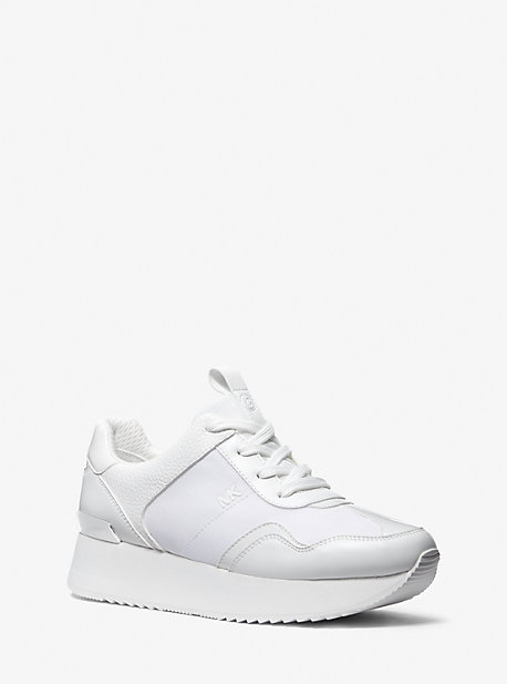 MK Plateau-Sneaker Raina Aus Canvas - Optic White(Weiss) - Michael Kors von MICHAEL Michael Kors