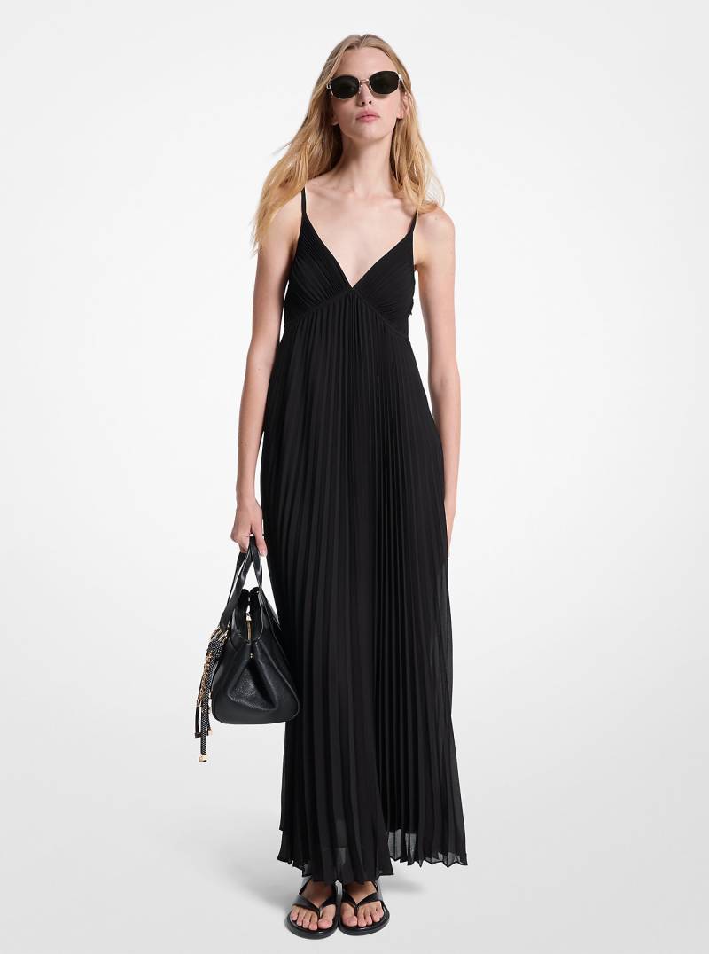 MK Plissiertes Maxikleid Aus Georgette - Schwarz - Michael Kors von MICHAEL Michael Kors