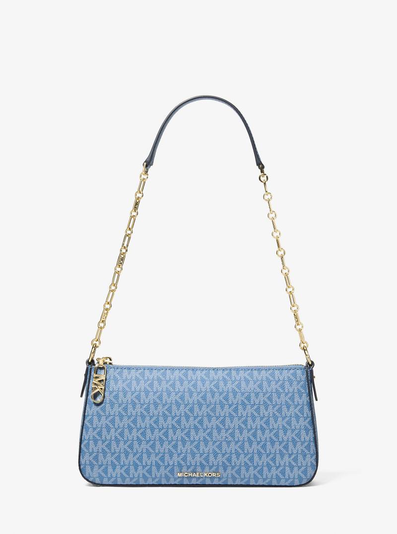MK Pochette Empire Medium Mit Signature-Logomuster Und Kette - Blau - Michael Kors von MICHAEL Michael Kors