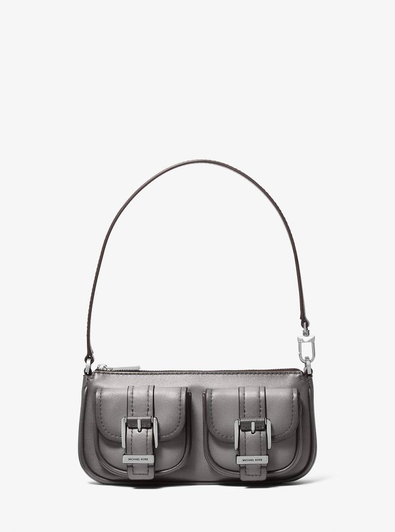 MK Pochette Zoe Small Aus Poliertem Leder - Grau - Michael Kors von MICHAEL Michael Kors