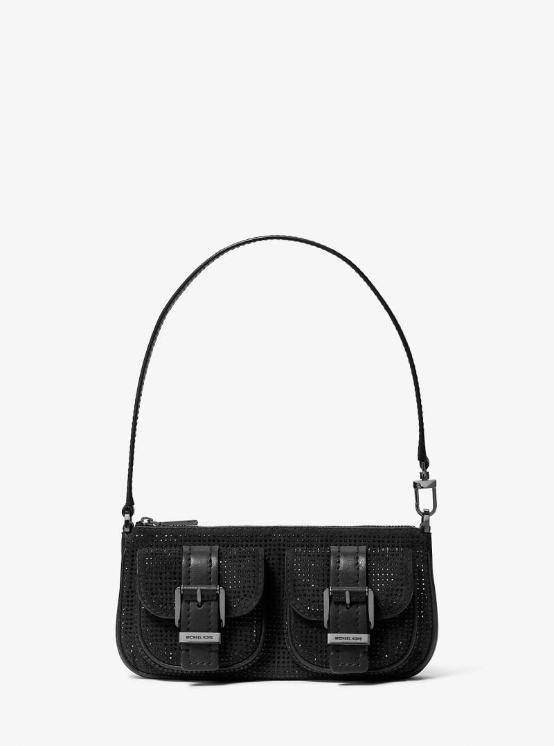 MK Pochette Zoe Small Aus Wildleder Mit Verzierung - Schwarz - Michael Kors von MICHAEL Michael Kors