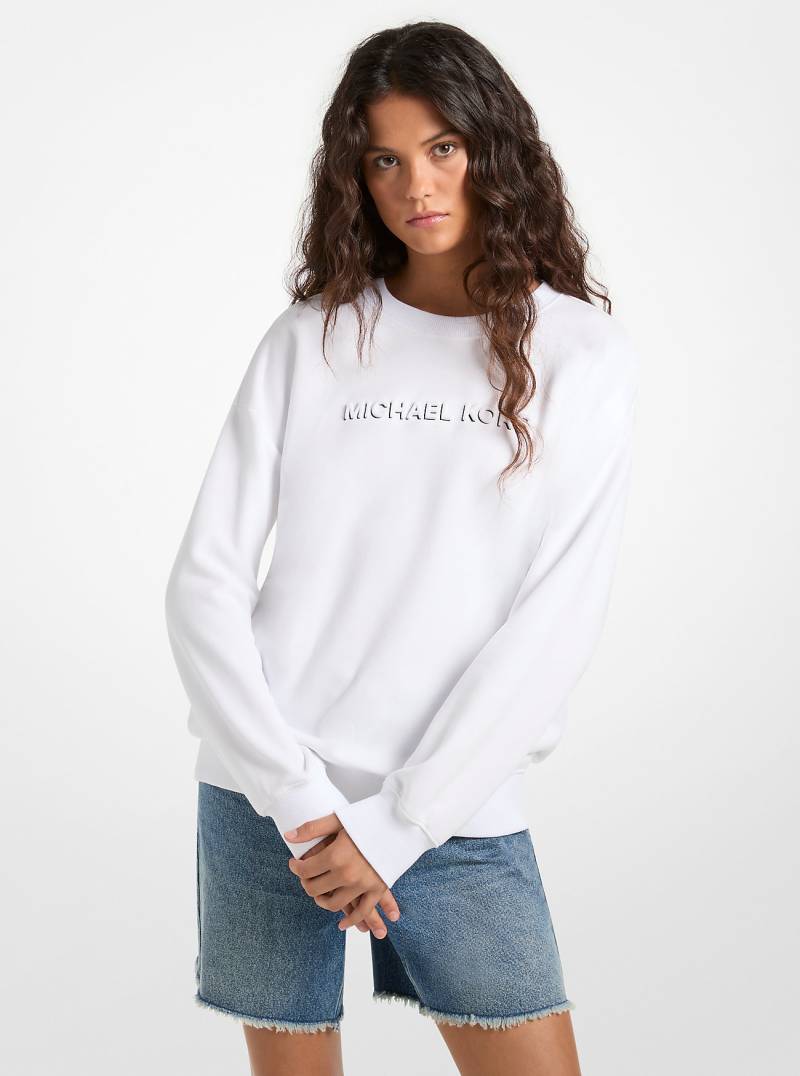 MK Pullover Aus Baumwolle Mit Logoprägung - Weiss - Michael Kors von MICHAEL Michael Kors