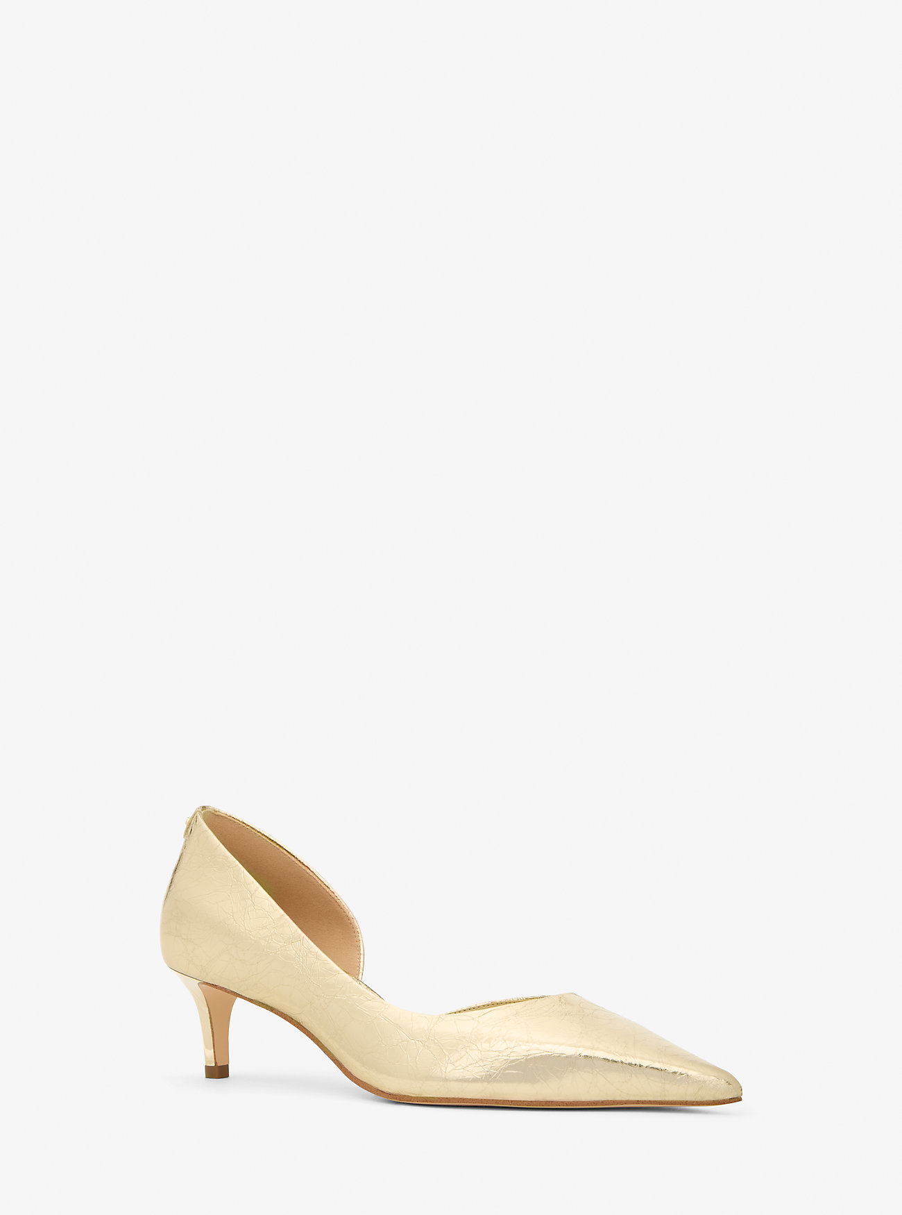 MK Pumps Elyse Aus Leder In Metallic-Krakelee-Optik Mit Kitten-Heel-Absatz - Goldton - Michael Kors MK Pumps Elyse Aus Leder In Metallic-Krakelee-Optik Mit Kitten-Heel-Absatz - Goldton - Michael Kors von MICHAEL Michael Kors