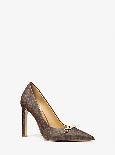 MK Pumps Tiffanie Mit Empire Signature-Logomuster - Braun - Michael Kors von MICHAEL Michael Kors