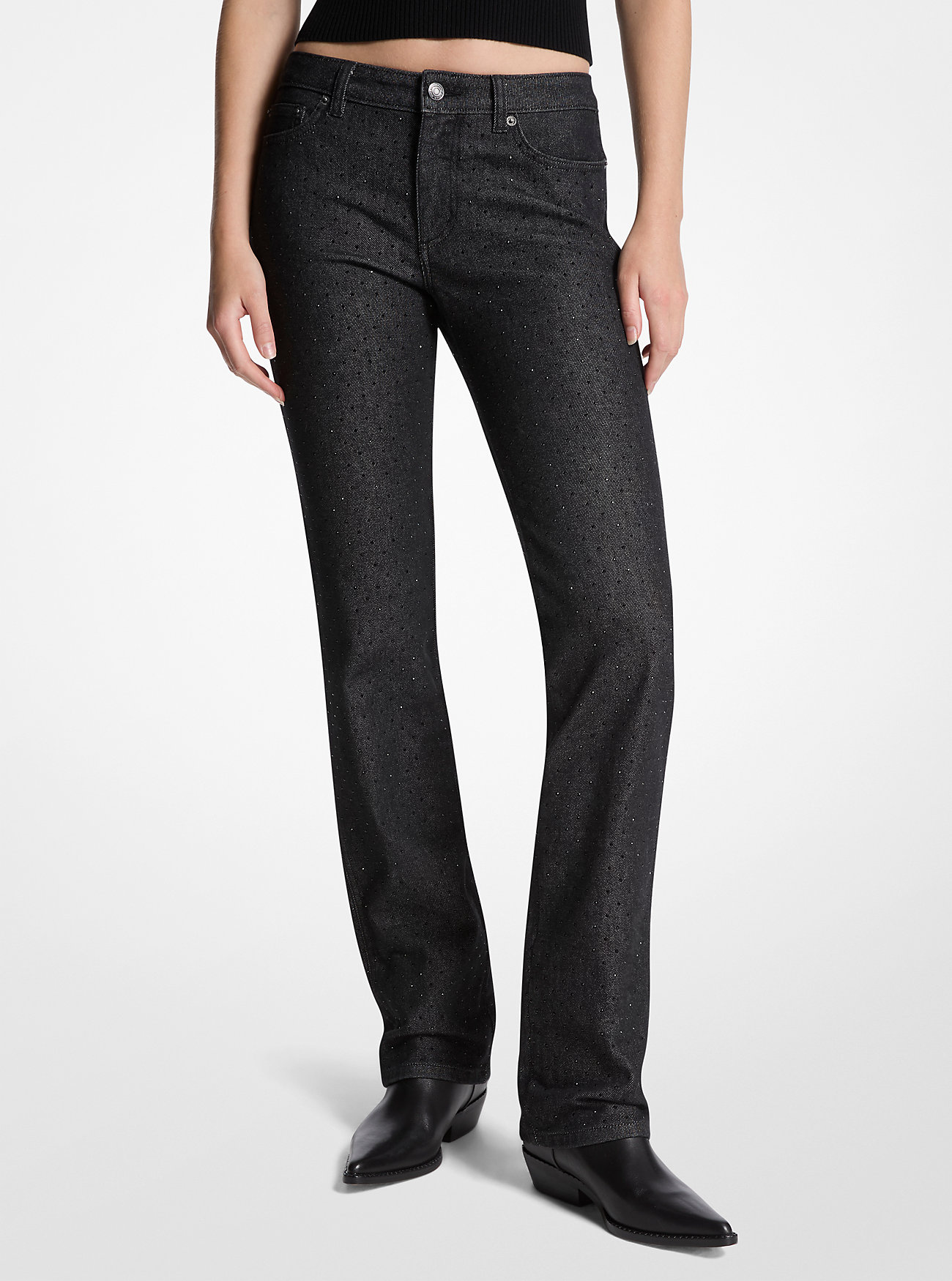 MK Röhrenjeans Aus Stretch-Denim Mit Nieten - Schwarz - Michael Kors MK Röhrenjeans Aus Stretch-Denim Mit Nieten - Schwarz - Michael Kors von MICHAEL Michael Kors