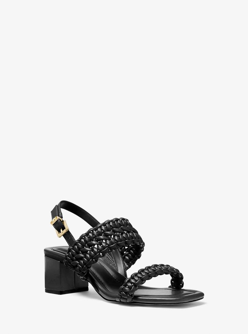 MK Sandale Audrina In Weboptik Mit Blockabsatz - Schwarz - Michael Kors von MICHAEL Michael Kors