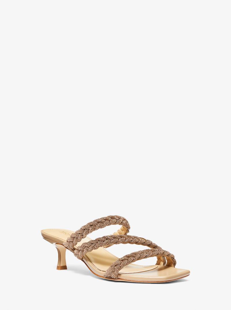 MK Sandale Celia Mit Verzierung Und Kitten-Heel-Absatz - Braun - Michael Kors von MICHAEL Michael Kors