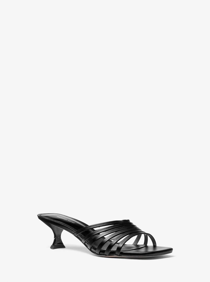 MK Sandale Haisley Aus Leder Mit Kitten-Heel-Absatz - Schwarz - Michael Kors von MICHAEL Michael Kors