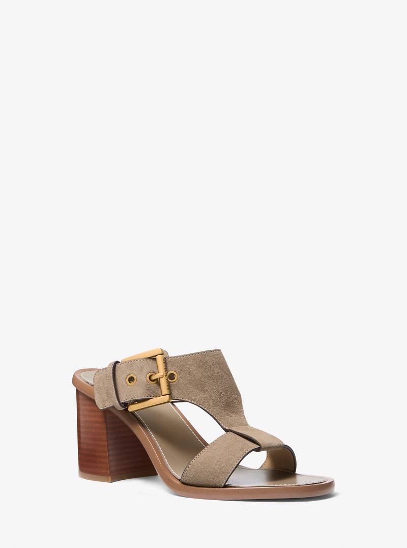 MK Sandale Irene Aus Wildleder Mit Blockabsatz - Natur - Michael Kors von MICHAEL Michael Kors