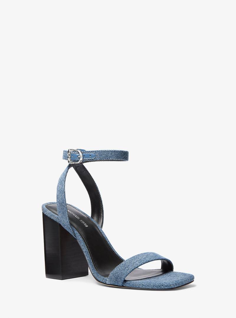 MK Sandale Merriam Aus Denim Mit Blockabsatz - Blau - Michael Kors von MICHAEL Michael Kors