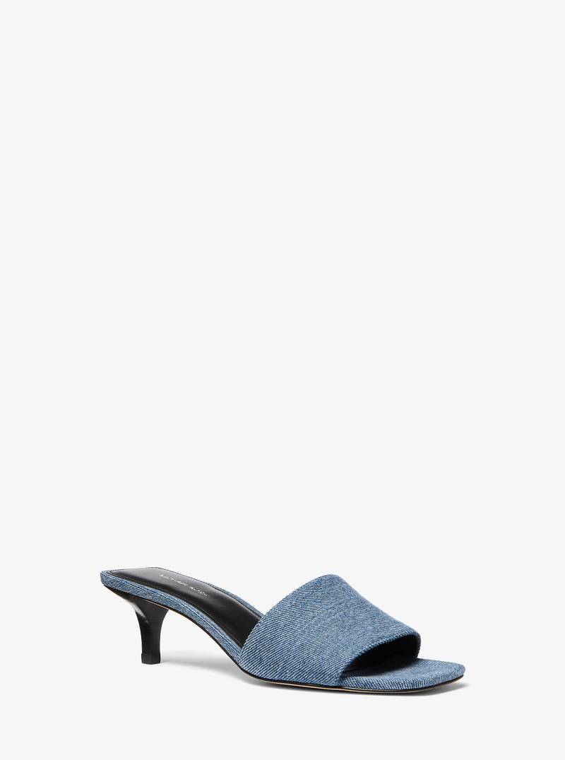 MK Sandale Merriam Aus Denim Mit Kitten-Heel-Absatz - Blau - Michael Kors von MICHAEL Michael Kors