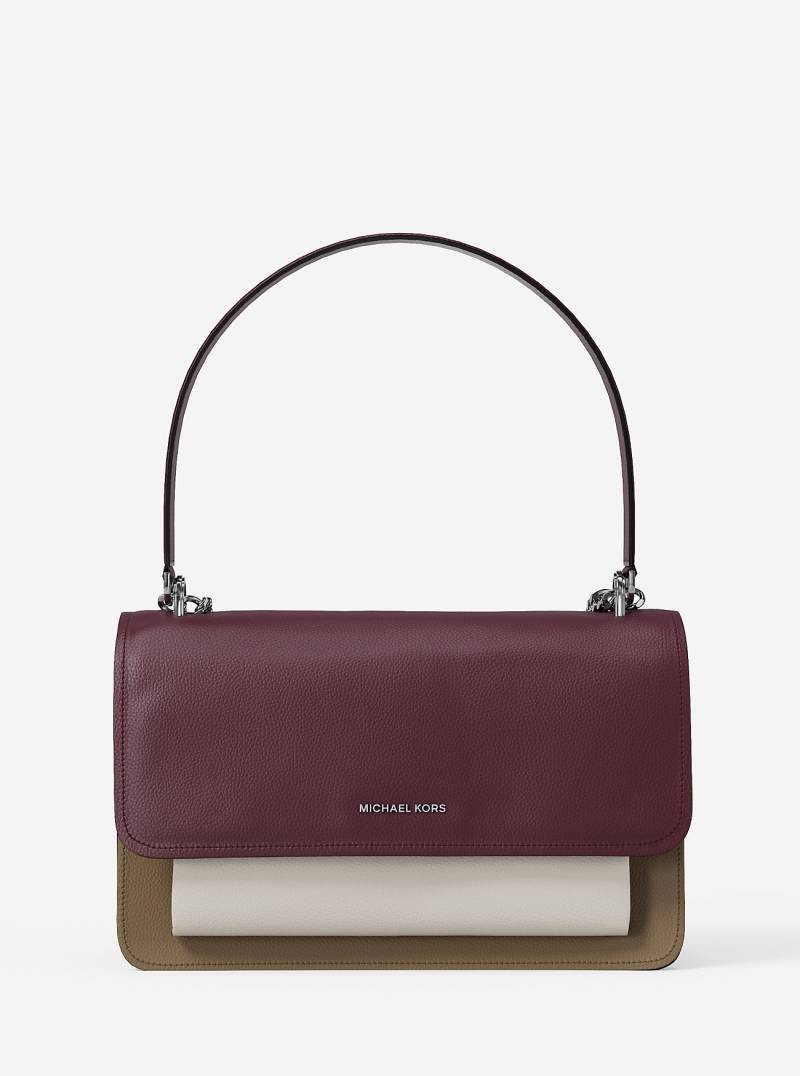 MK Schultertasche Claire Large Aus Gekrispeltem Leder In Blockfarben - Rot - Michael Kors von MICHAEL Michael Kors