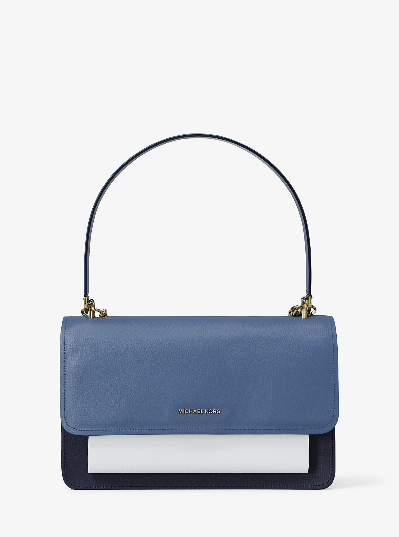 MK Schultertasche Claire Large Aus Leder In Blockfarben - Blau - Michael Kors von MICHAEL Michael Kors