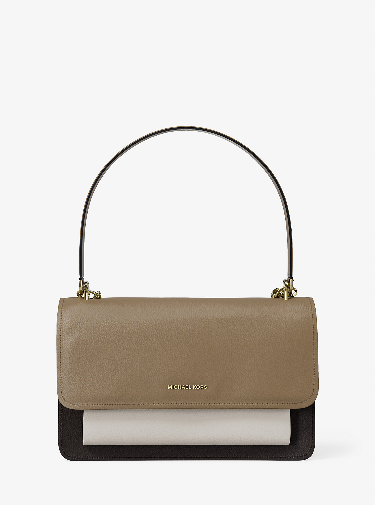 MK Schultertasche Claire Large Aus Leder In Blockfarben - Natur - Michael Kors von MICHAEL Michael Kors