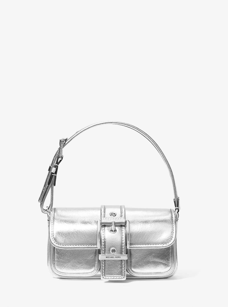 MK Schultertasche Colby Extra-Small Aus Leder In Metallic-Optik - Silberton - Michael Kors MK Schultertasche Colby Extra-Small Aus Leder In Metallic-Optik - Silberton - Michael Kors von MICHAEL Michael Kors
