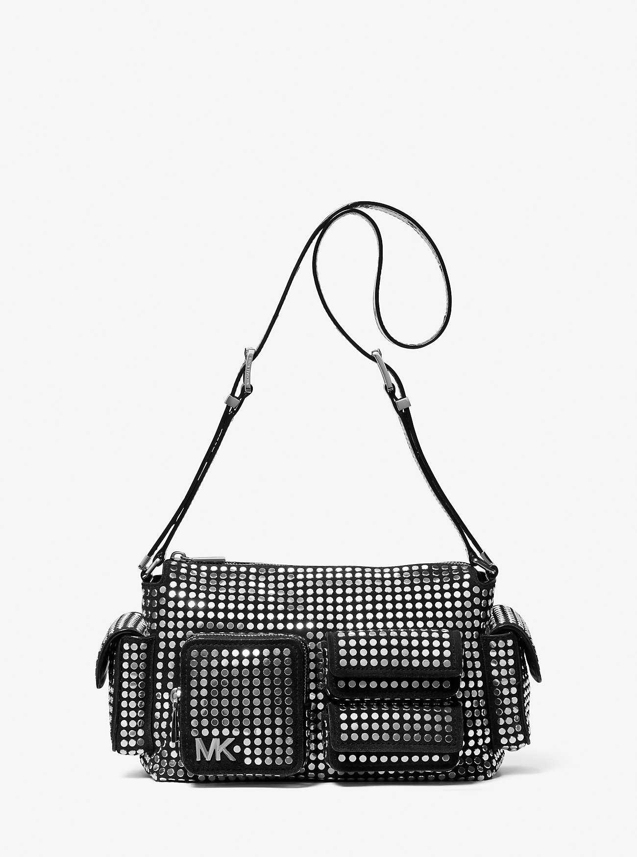 MK Schultertasche Dakota Medium Aus Wildleder Mit Nieten - Schwarz - Michael Kors von MICHAEL Michael Kors