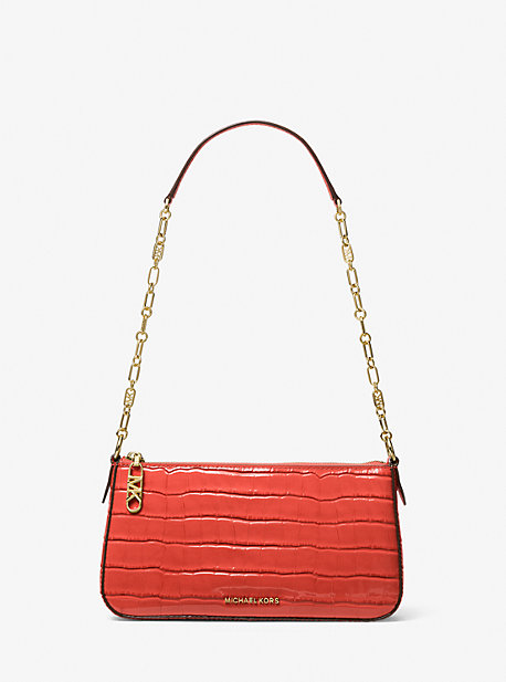 MK Schultertasche Empire Medium Aus Leder Mit Krokodilprägung Und Kette - Spiced Coral - Michael Kors von MICHAEL Michael Kors