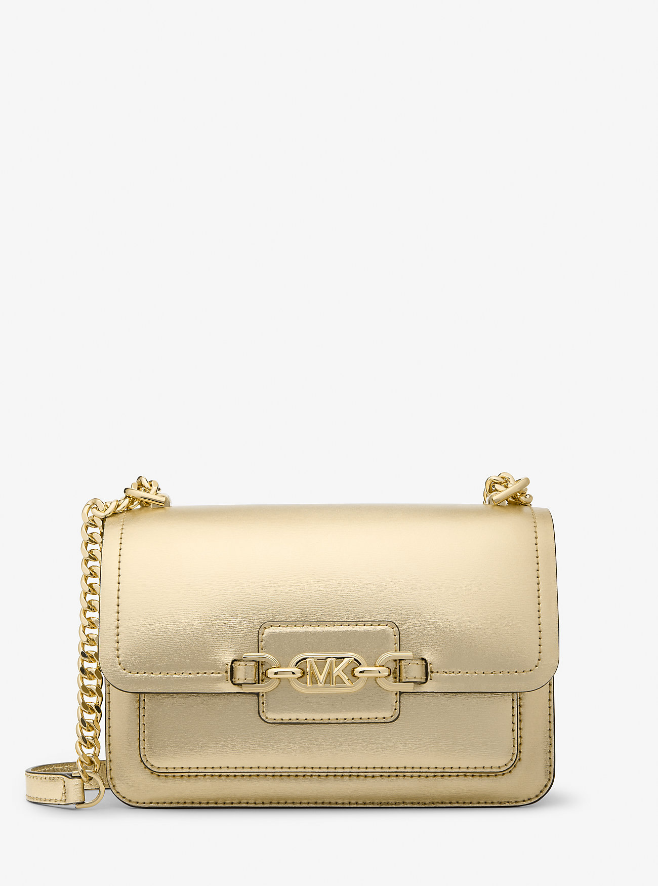 MK Schultertasche Heather Large Aus Leder In Metallic-Optik - Goldton - Michael Kors von MICHAEL Michael Kors