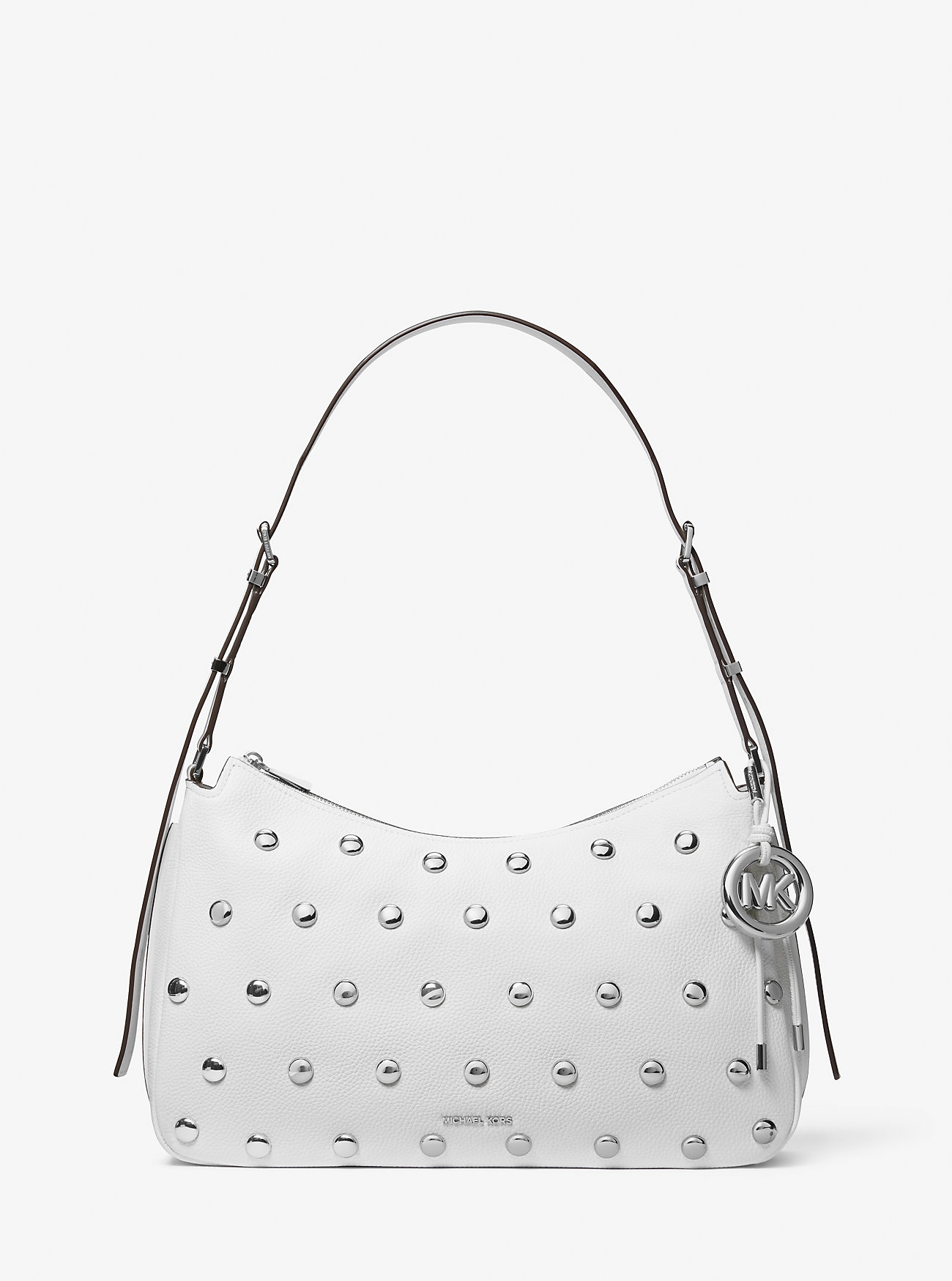 MK Schultertasche Nolita Medium Aus Leder Mit Nieten - Weiss - Michael Kors von MICHAEL Michael Kors