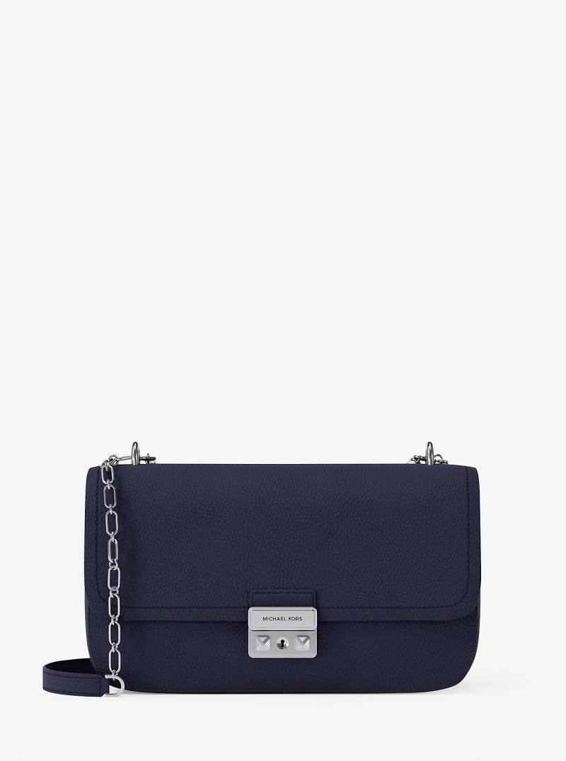 MK Schultertasche Tribeca Large Aus Gekrispeltem Leder - Blau - Michael Kors von MICHAEL Michael Kors