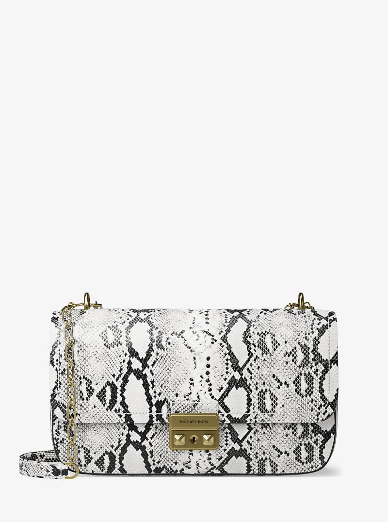 MK Schultertasche Tribeca Large Aus Leder Mit Schlangenprägung - Natur - Michael Kors von MICHAEL Michael Kors