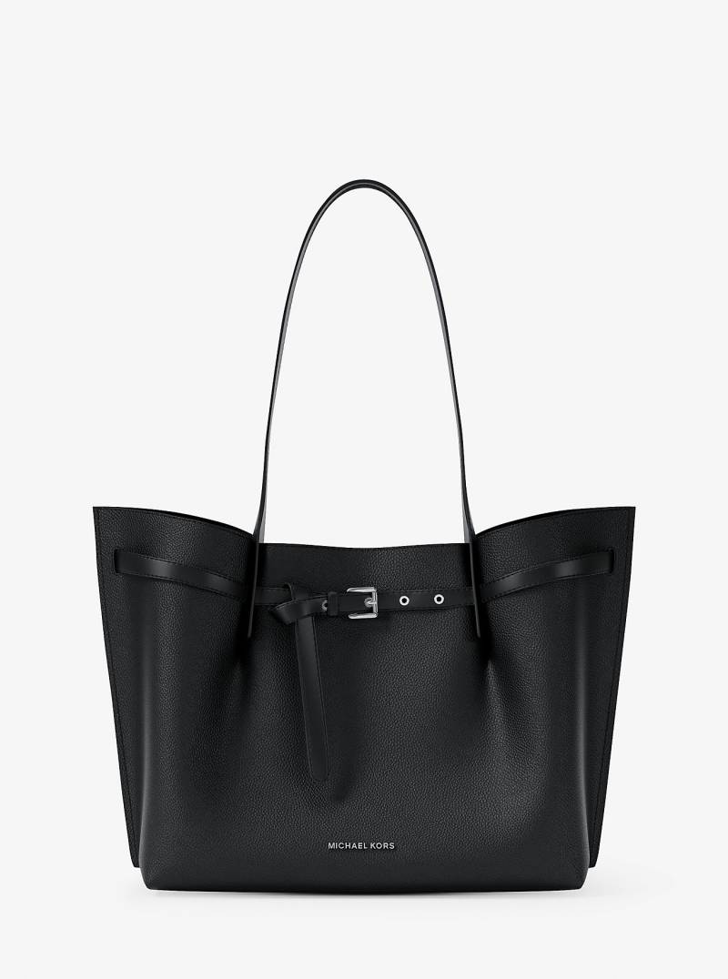 MK Shopper Emilia Large Aus Gekrispeltem Leder - Schwarz - Michael Kors von MICHAEL Michael Kors