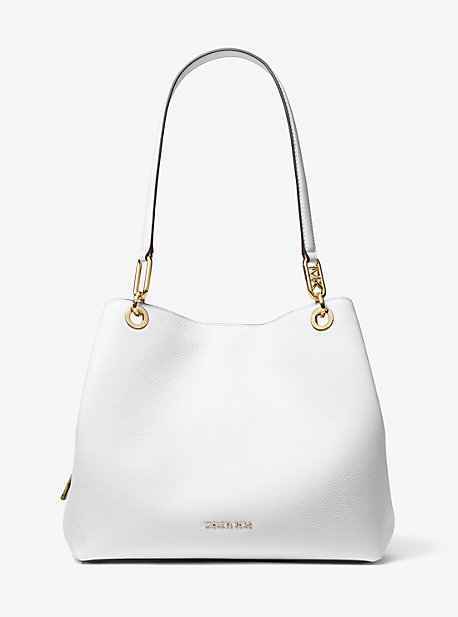 MK Shopper Kensington Large Aus Gekrispeltem Leder - Weiss - Michael Kors von MICHAEL Michael Kors