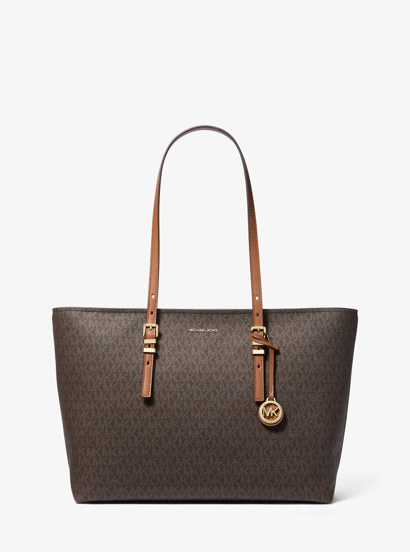 MK Shopper Quinn Large Aus Signature-Logostoff Und Leder - Braun - Michael Kors von MICHAEL Michael Kors
