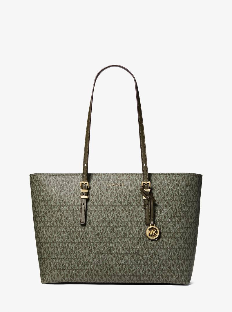 MK Shopper Quinn Large Aus Signature-Logostoff Und Leder - Grün - Michael Kors von MICHAEL Michael Kors