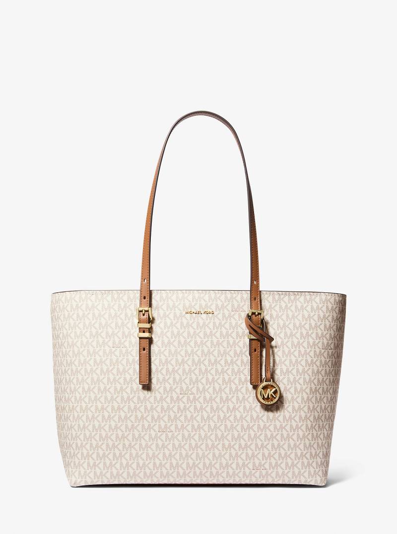 MK Shopper Quinn Large Aus Signature-Logostoff Und Leder - Natur - Michael Kors von MICHAEL Michael Kors