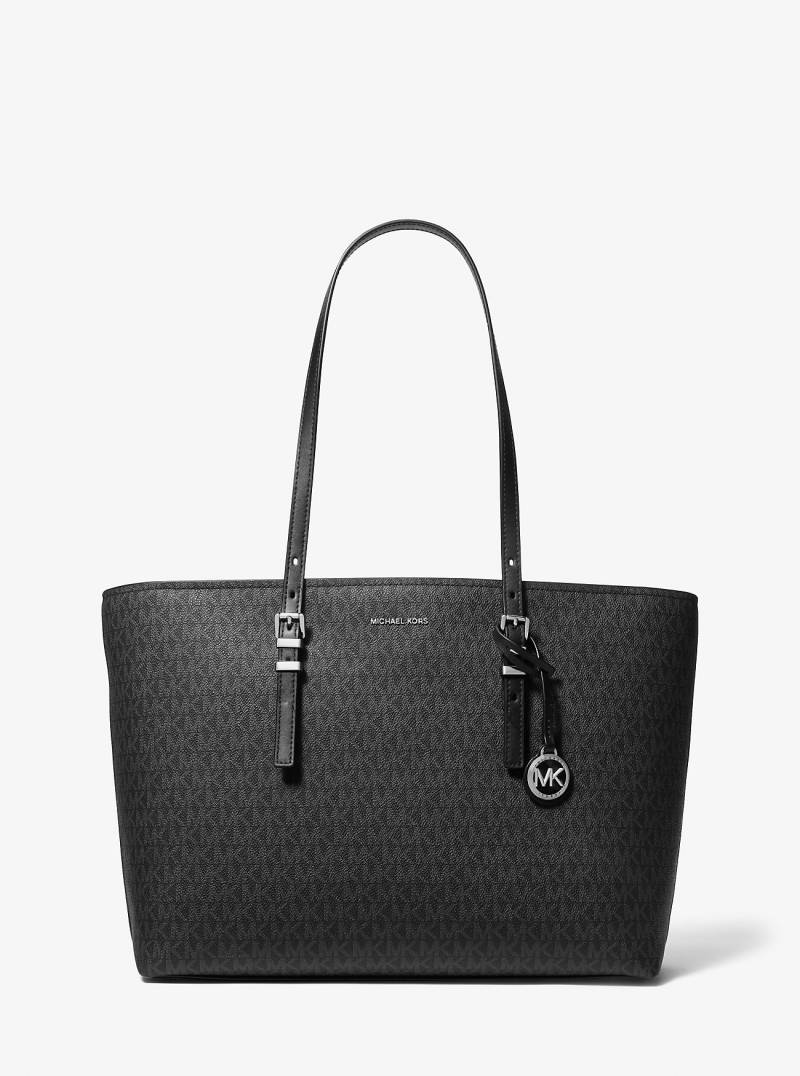 MK Shopper Quinn Large Aus Signature-Logostoff Und Leder - Schwarz - Michael Kors von MICHAEL Michael Kors