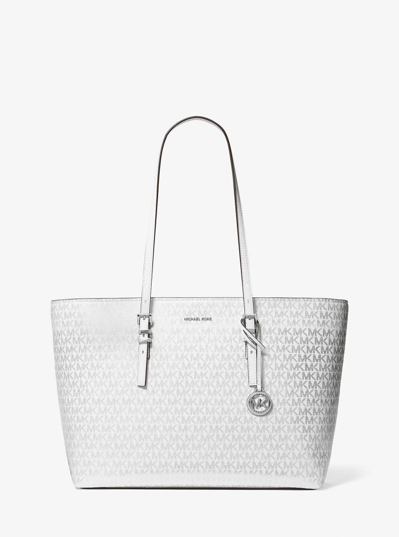 MK Shopper Quinn Large Mit Signature-Logomuster In Metallic-Optik - Weiss - Michael Kors von MICHAEL Michael Kors