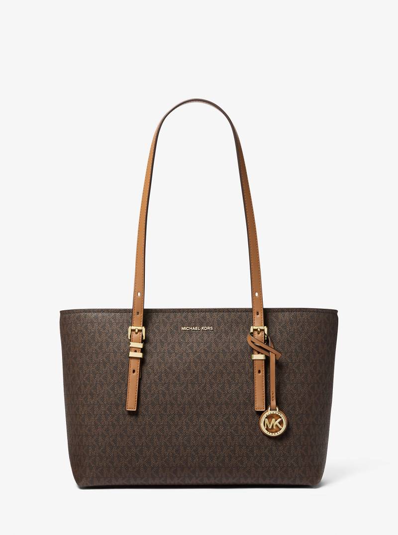 MK Shopper Quinn Medium Aus Signature-Logostoff Und Leder - Braun - Michael Kors von MICHAEL Michael Kors