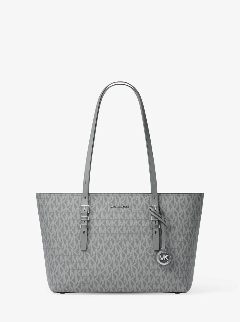 MK Shopper Quinn Medium Aus Signature-Logostoff Und Leder - Grau - Michael Kors von MICHAEL Michael Kors