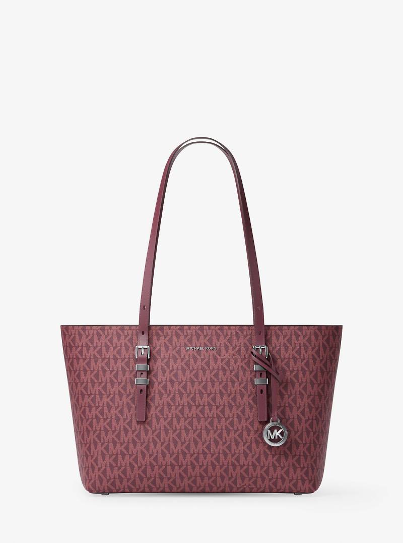 MK Shopper Quinn Medium Aus Signature-Logostoff Und Leder - Rot - Michael Kors von MICHAEL Michael Kors