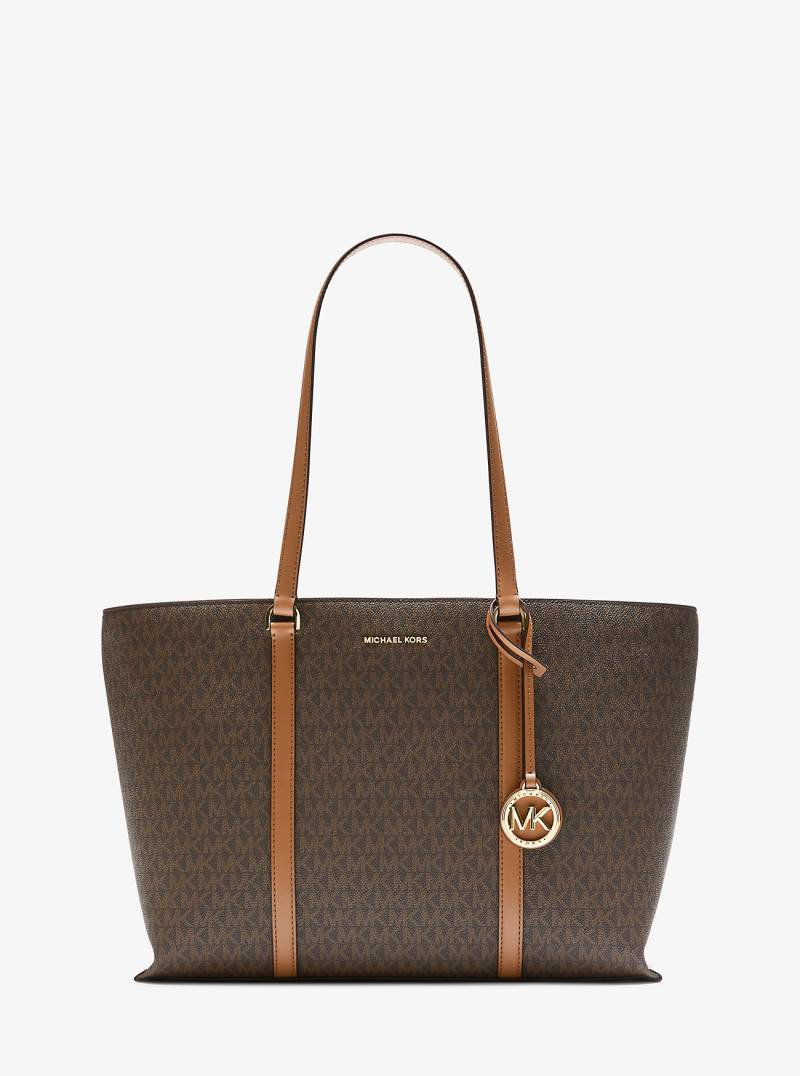 MK Shopper Temple Large Mit Signature-Logomuster - Braun - Michael Kors von MICHAEL Michael Kors
