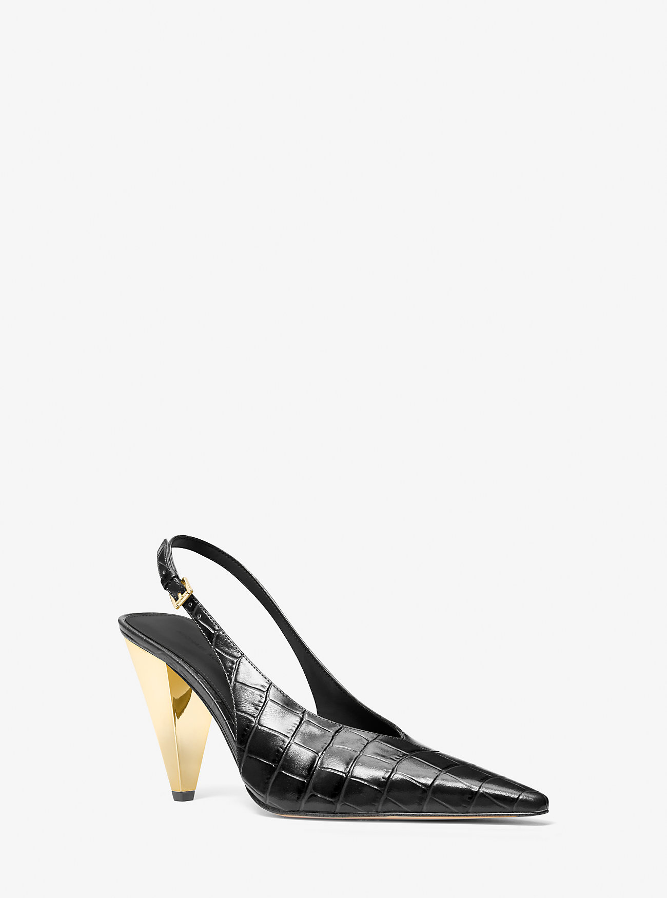 MK Slingpumps Electra Aus Leder Mit Krokodilprägung - Schwarz - Michael Kors von MICHAEL Michael Kors