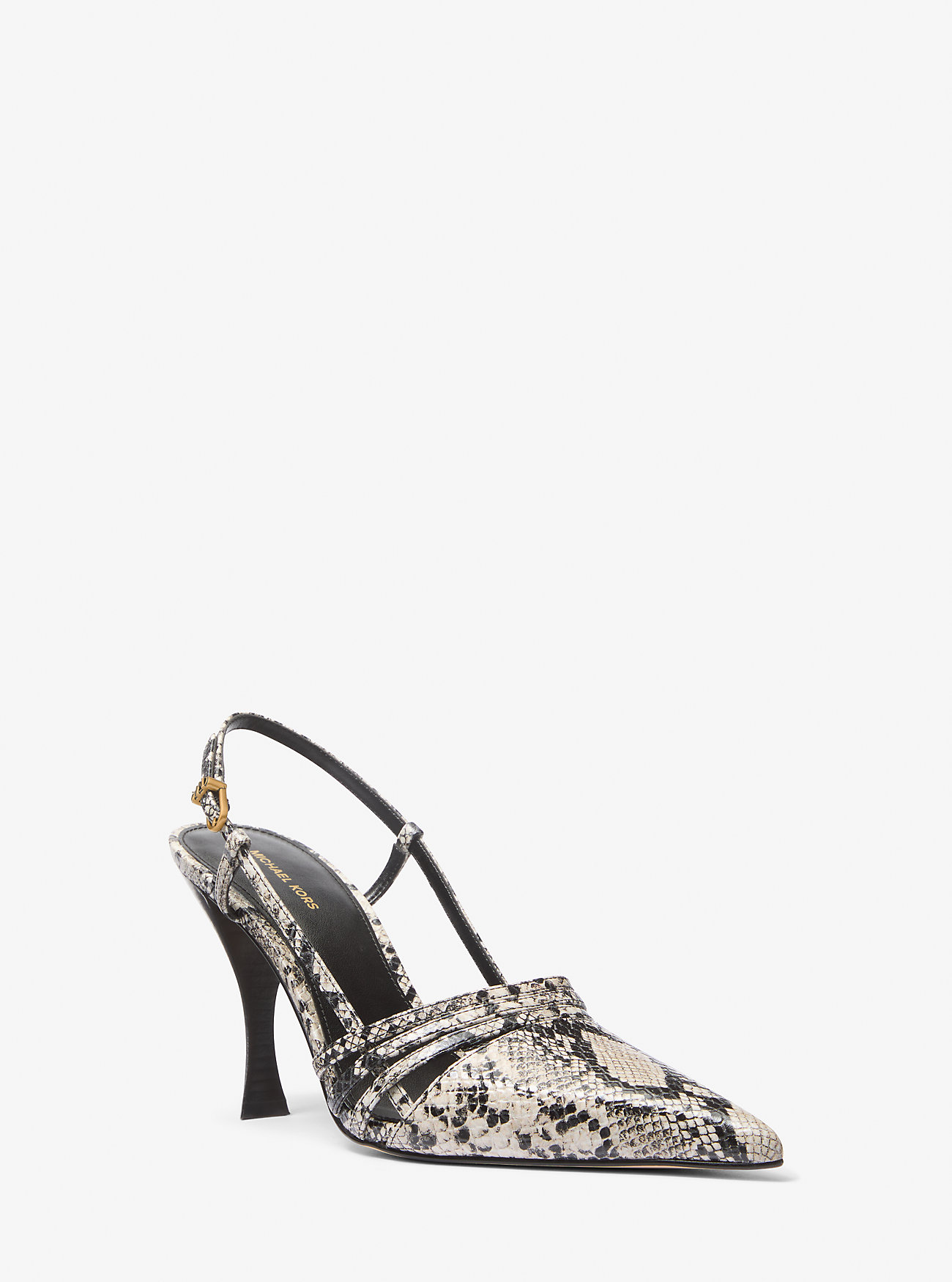 MK Slingpumps Haisley Aus Leder Mit Schlangenprägung - Natur - Michael Kors von MICHAEL Michael Kors