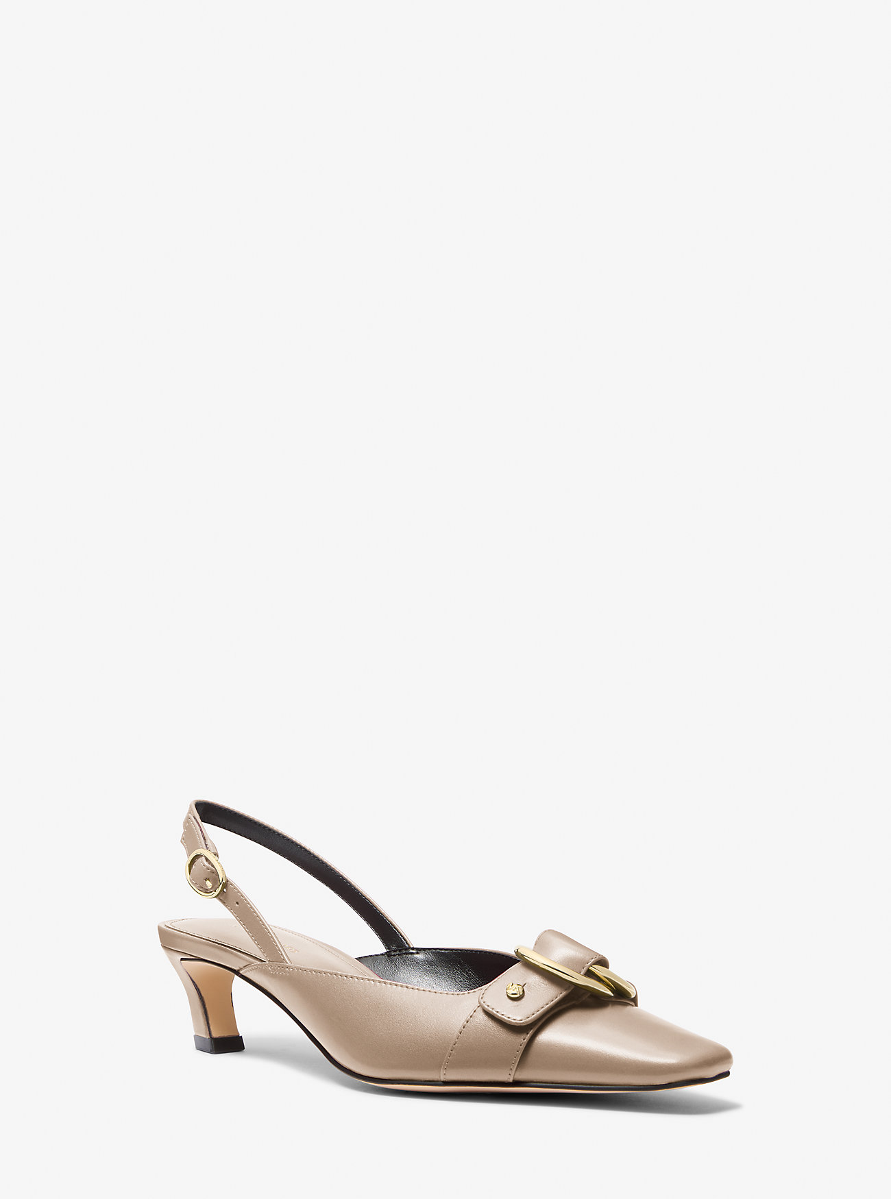 MK Slingpumps Jaden Aus Leder Mit Kitten-Heel-Absatz - Natur - Michael Kors von MICHAEL Michael Kors