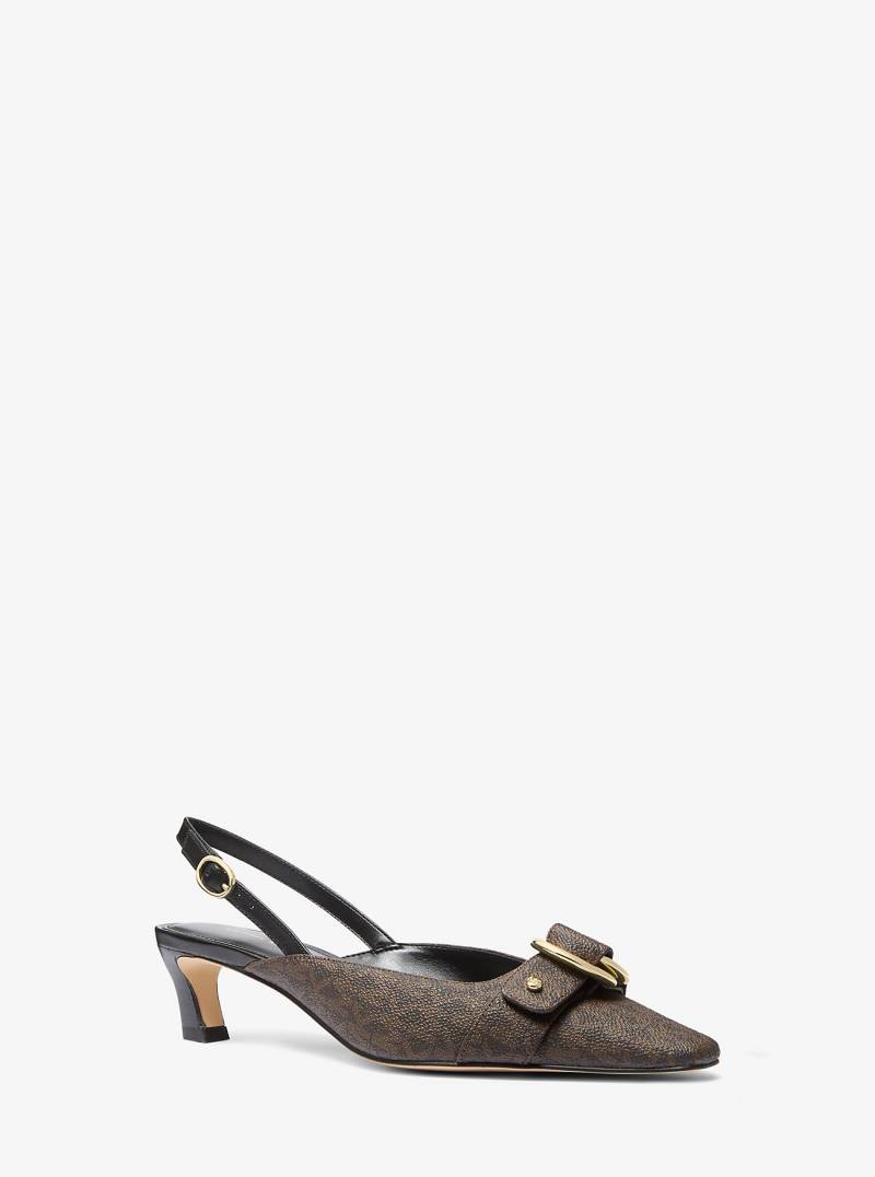 MK Slingpumps Jaden Mit Signature-Logomuster - Braun - Michael Kors von MICHAEL Michael Kors