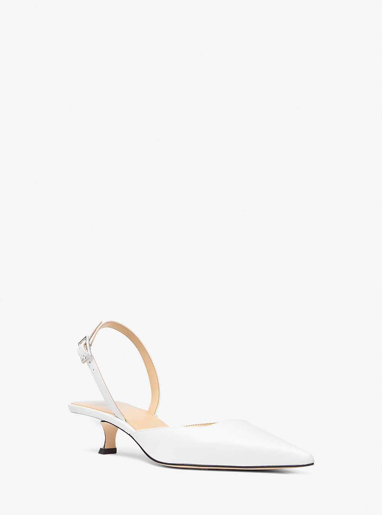 MK Slingpumps Luna Aus Leder Mit Kitten-Heel-Absatz - Weiss - Michael Kors MK Slingpumps Luna Aus Leder Mit Kitten-Heel-Absatz - Weiss - Michael Kors von MICHAEL Michael Kors
