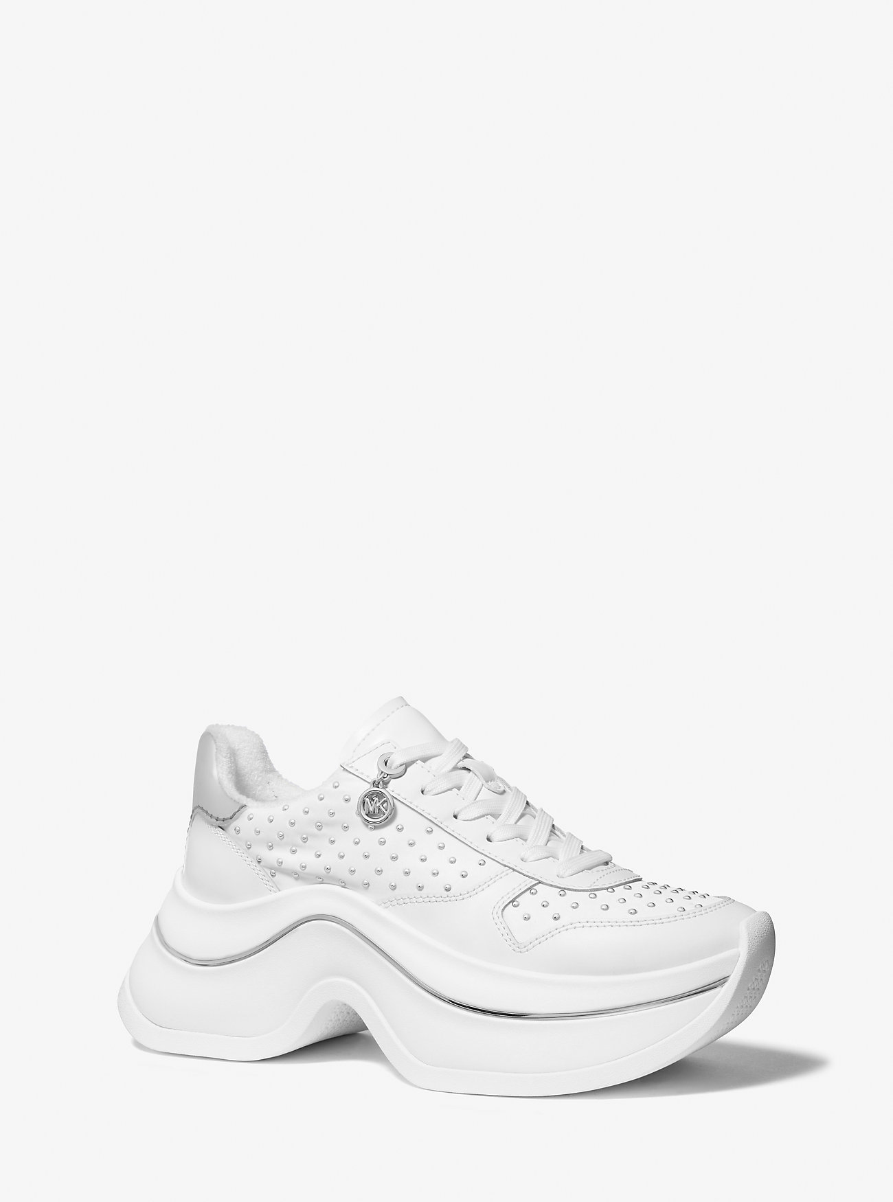 MK Sneaker Arla Aus Leder Mit Nieten - Weiss - Michael Kors von MICHAEL Michael Kors