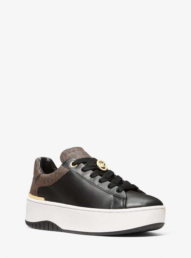 MK Sneaker Dottie Aus Leder Und Signature-Logostoff - Braun - Michael Kors von MICHAEL Michael Kors