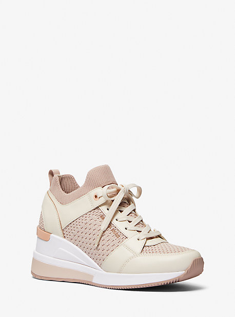 MK Sneaker Georgie Aus Strukturiertem Strick Und Leder - Rosa - Michael Kors von MICHAEL Michael Kors