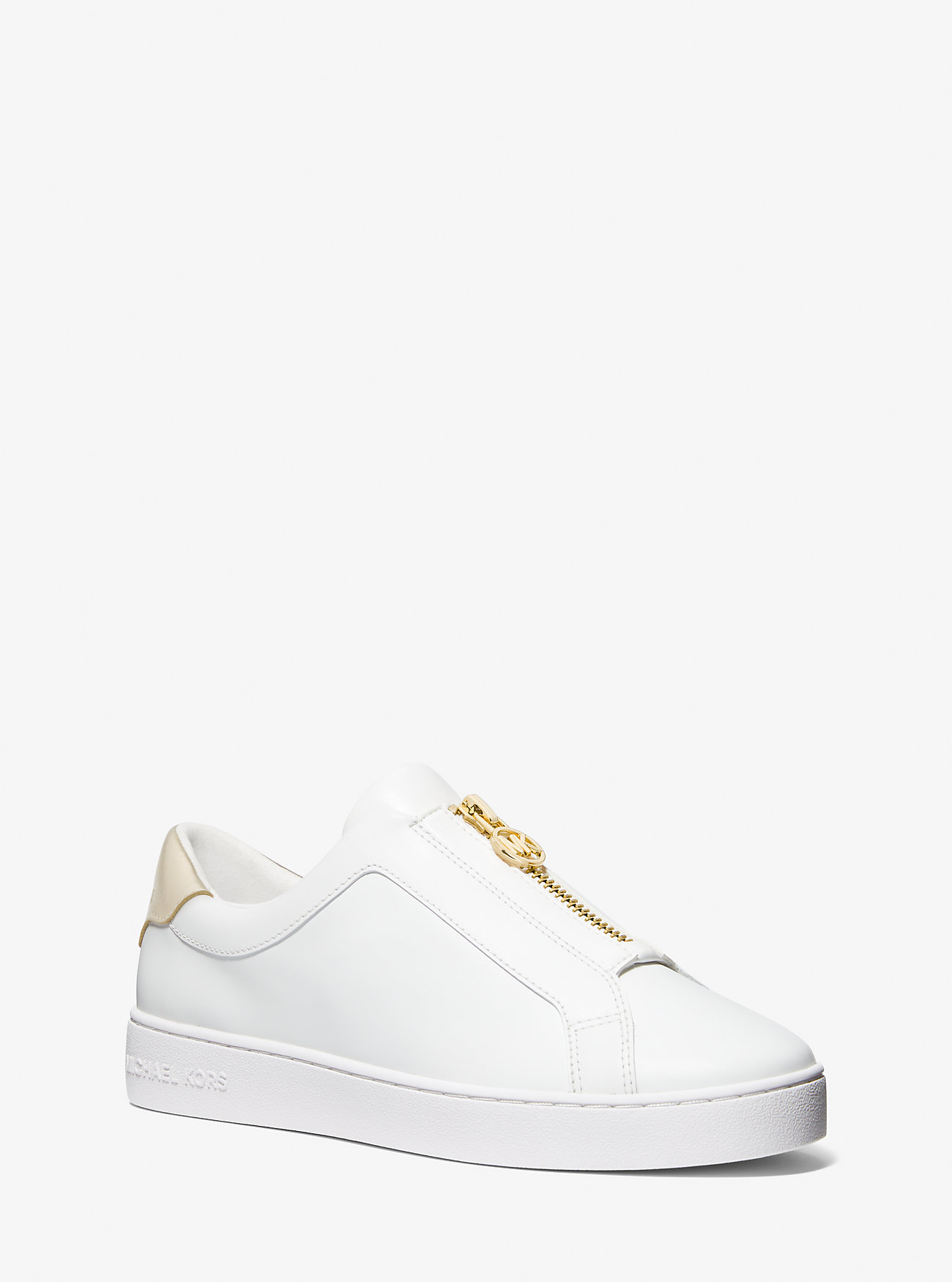 MK Sneaker Keaton Aus Leder Mit Reißverschluss - Goldton - Michael Kors von MICHAEL Michael Kors