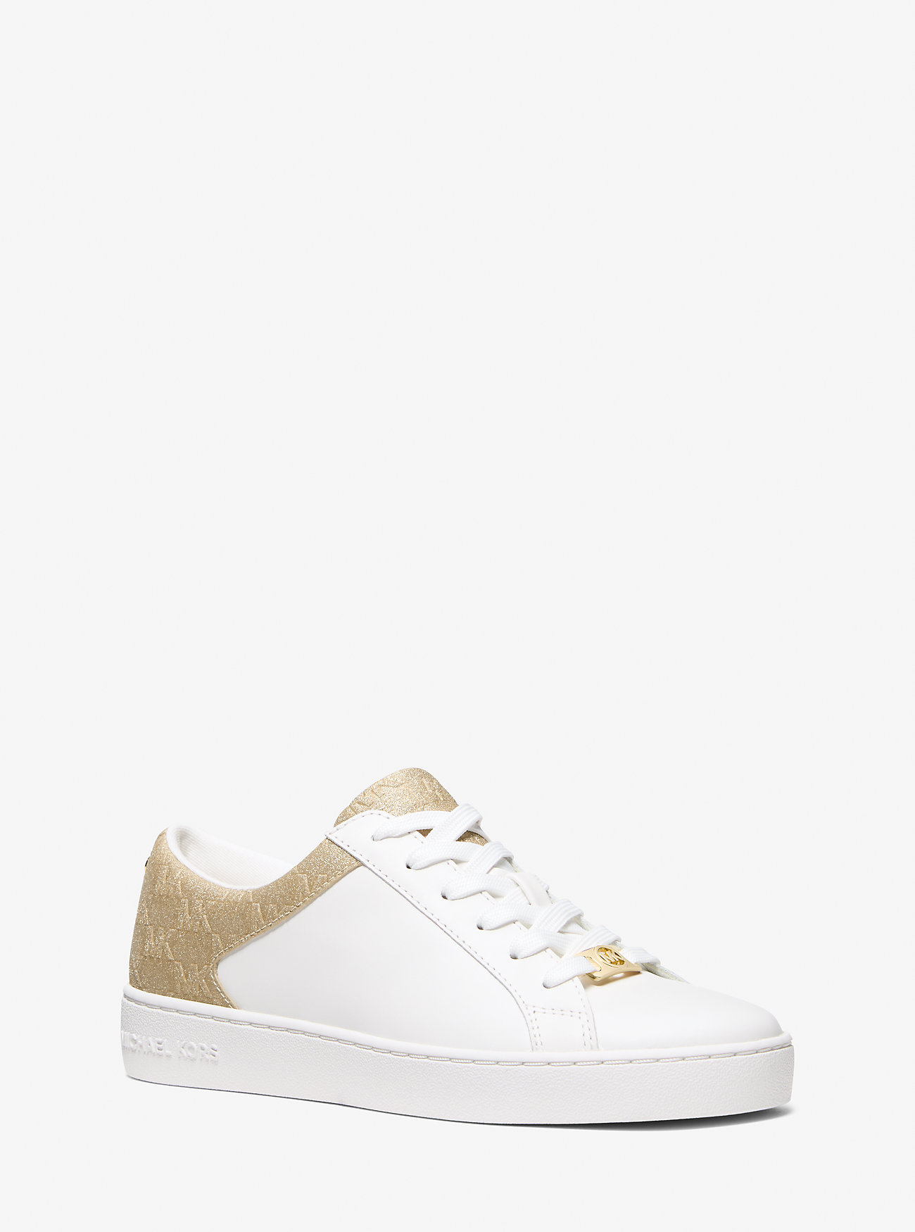 MK Sneaker Keaton Mit Glitzer-Logoprägung Aus Leder - Goldton - Michael Kors von MICHAEL Michael Kors
