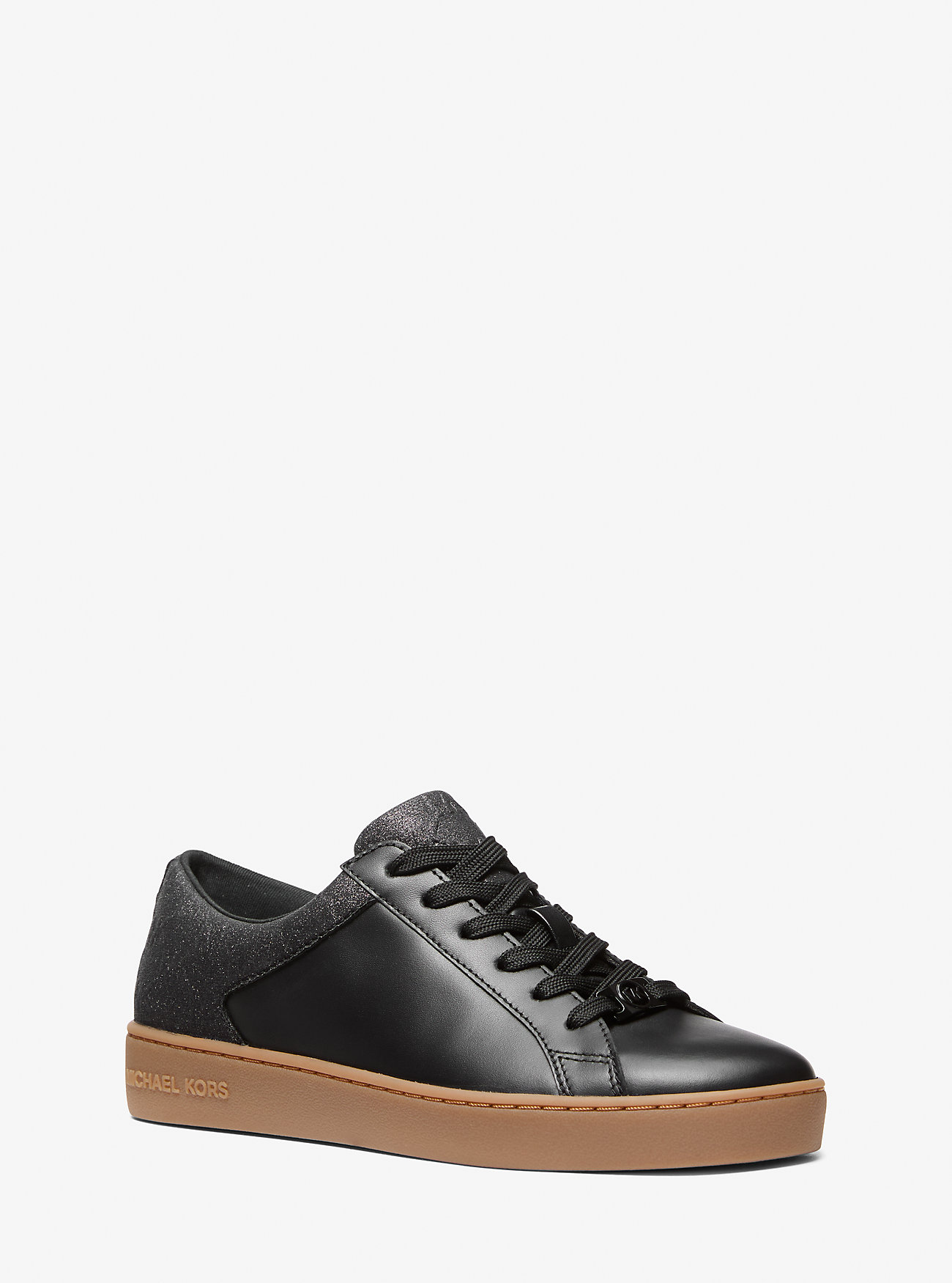 MK Sneaker Keaton Mit Glitzer-Logoprägung Aus Leder - Schwarz - Michael Kors von MICHAEL Michael Kors